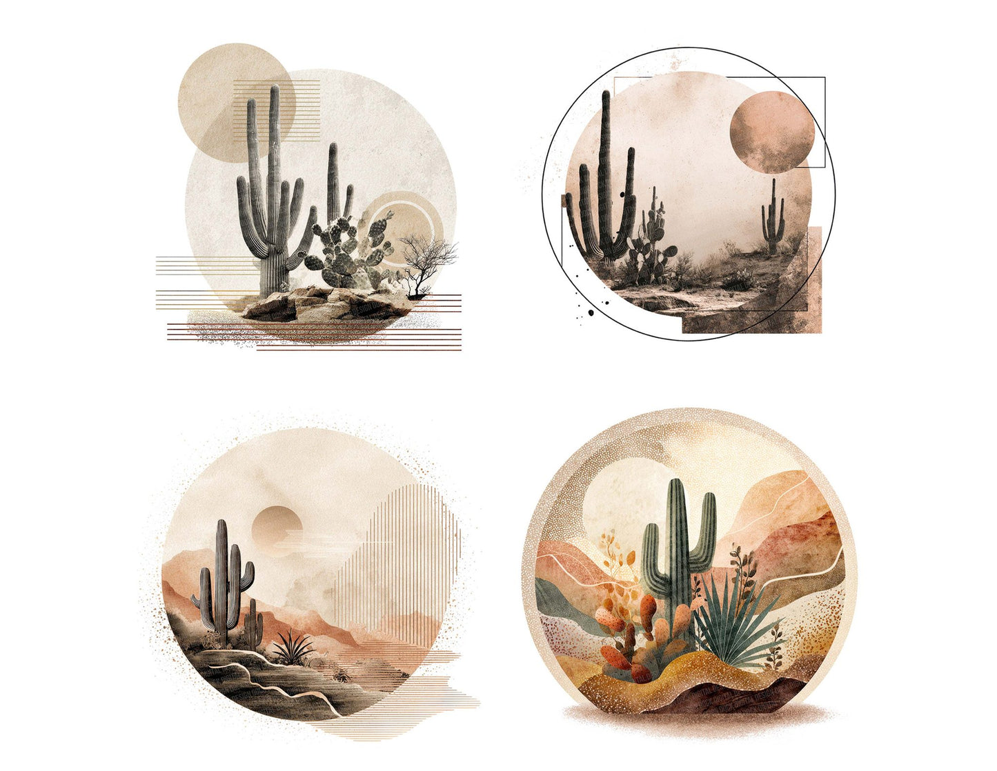 Abstract Desert Scene Clipart Set (DDD004519)