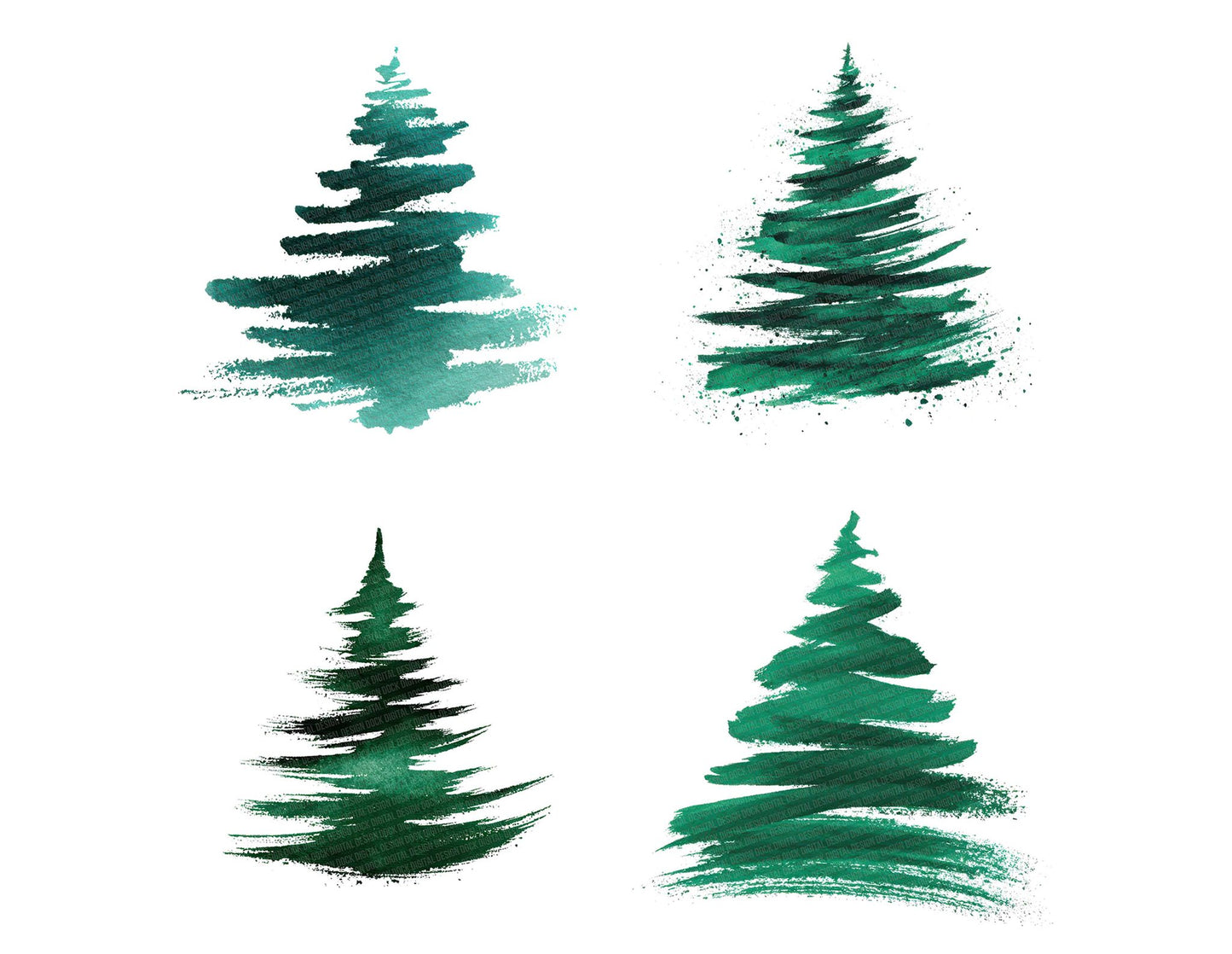Abstract Line Christmas Tree Clipart Set (DDD004532)