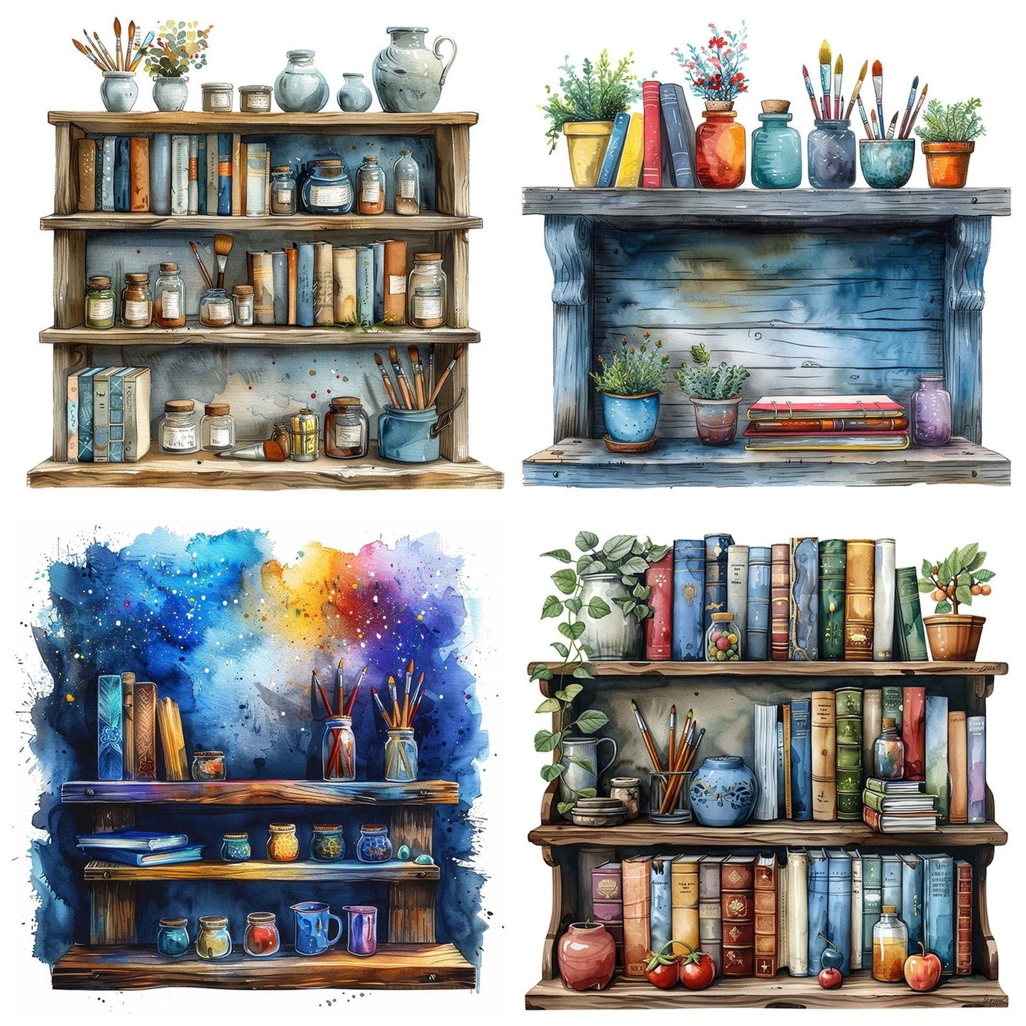 Artists Bookshelf Clipart Set (DDD004622)