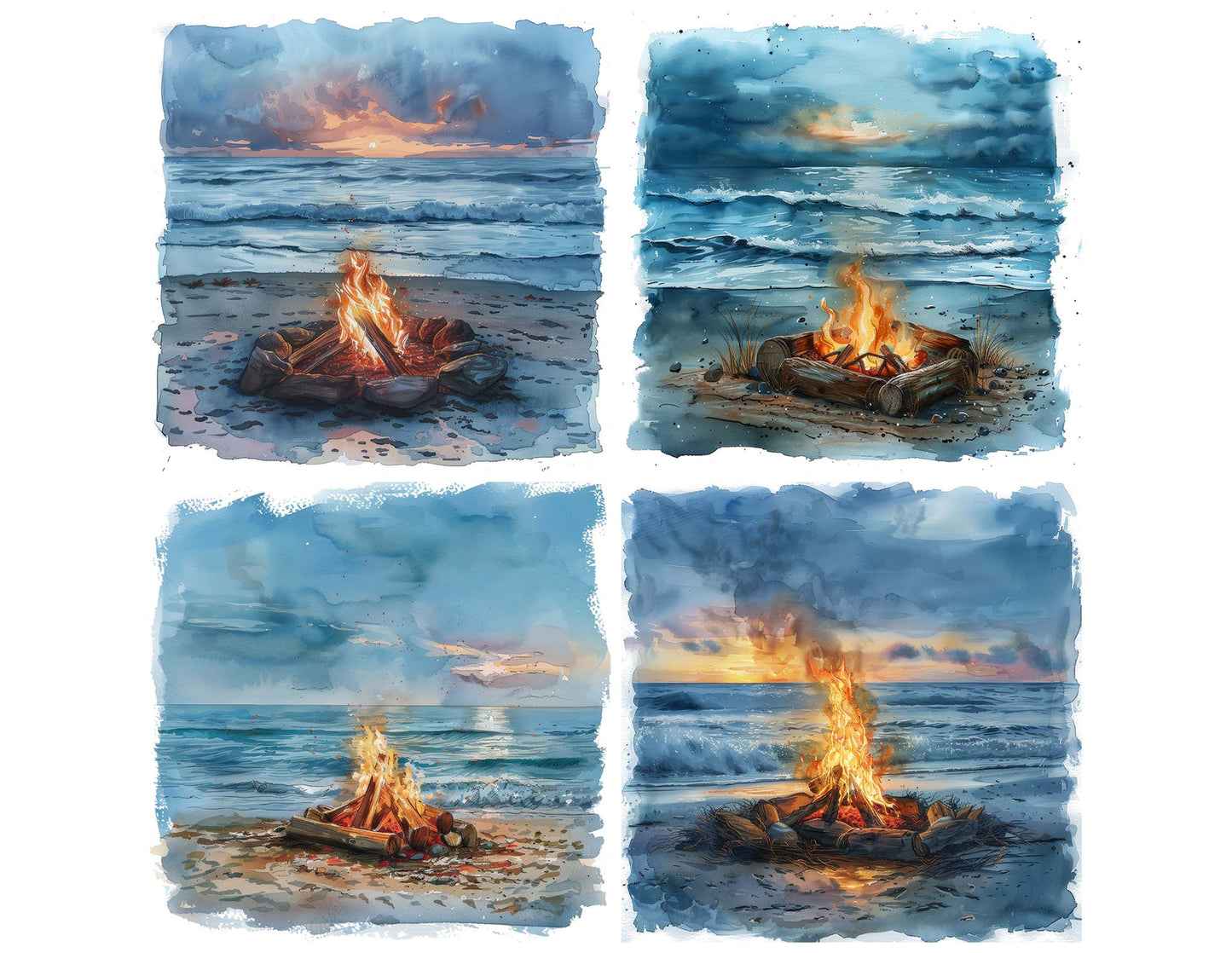 Beach Campfire Clipart Set (DDD004660)