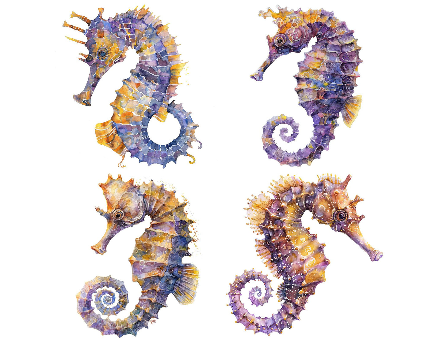 Beautiful Seahorse Clipart Set (DDD004664)