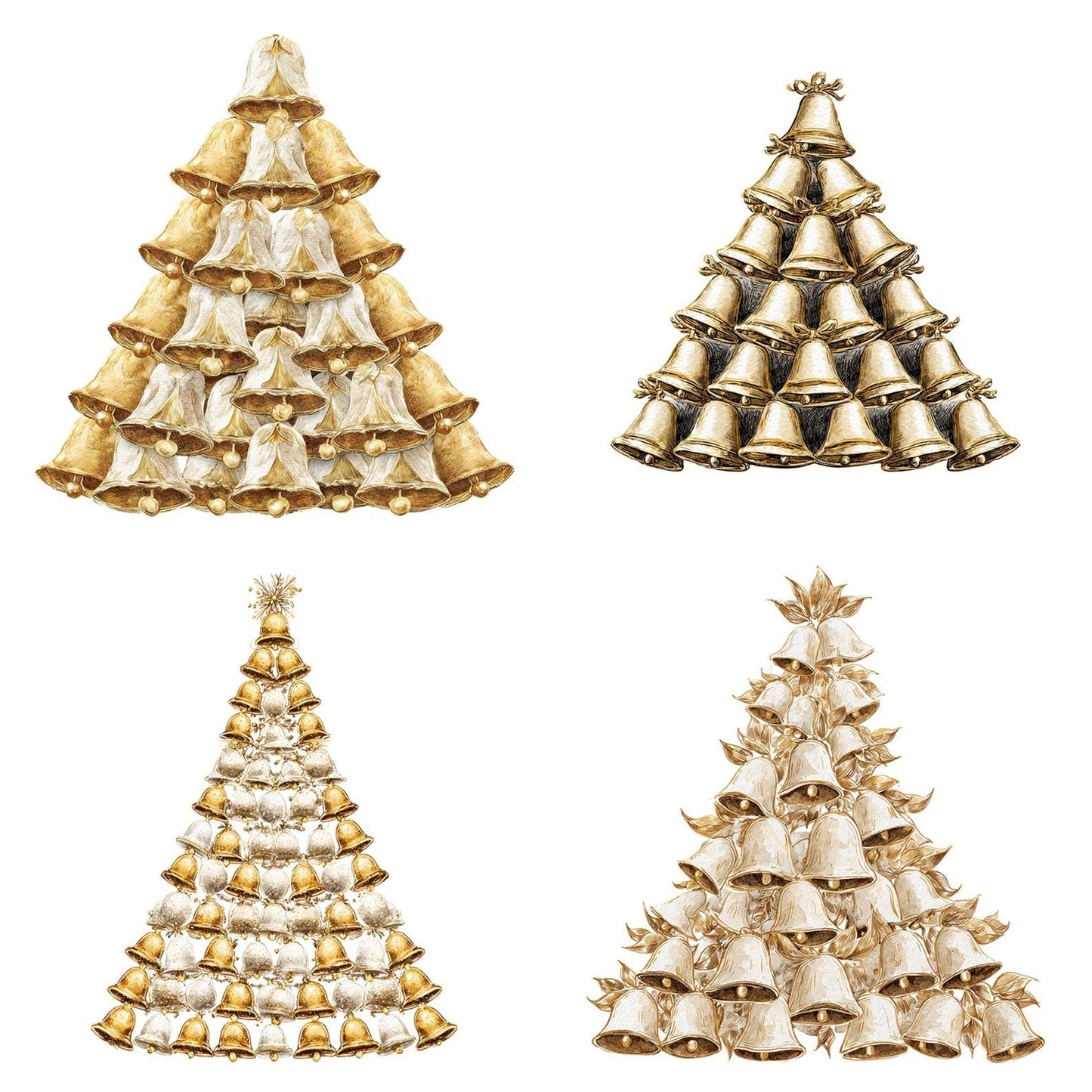 Bell Christmas Tree Clipart Set (DDD004668)