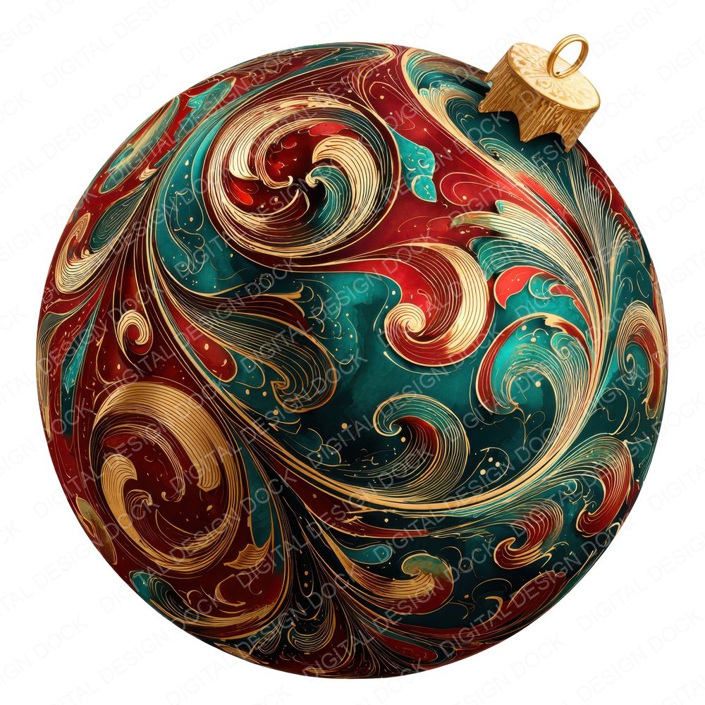 Abstract Christmas Bauble Fussy Cut Sheets (DDD008904)