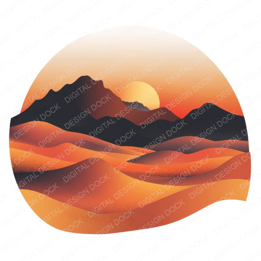 Abstract Desert fussy cut sheet in US Letter format showing all 12 designs on one printable page