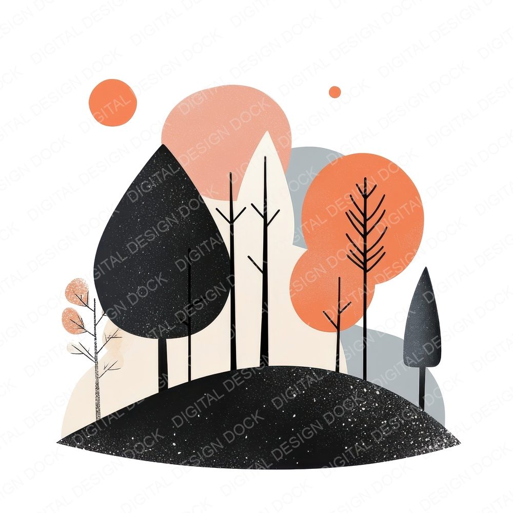 Abstract Forest Scene Fussy Cut Sheets (DDD008926)