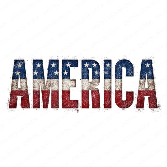 America Bold Flag Text Clipart Set (DDD004569)