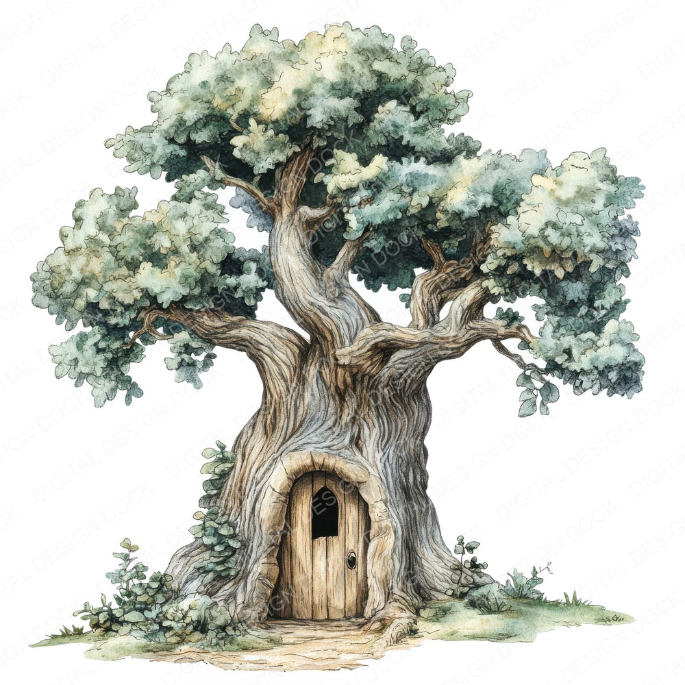 Ancient Oak Door fussy cut sheet in US Letter format showing all 12 designs on one printable page