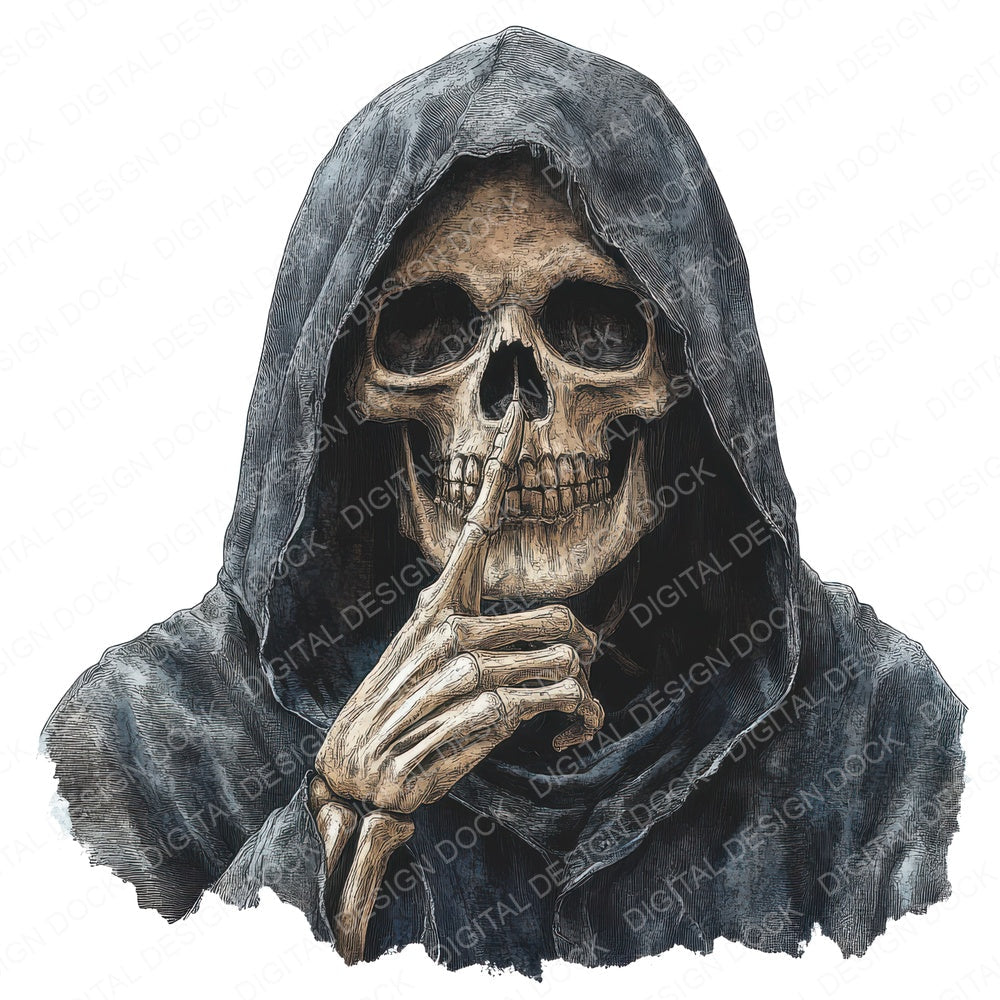 Be Quiet Grim Reaper fussy cut sheet in US Letter format showing all 12 designs on one printable page