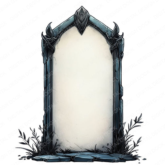 Blank Gothic Headstone Clipart Set (DDD004703)