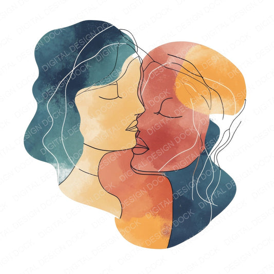 Boho Face Line Art fussy cut sheet in US Letter format showing all 12 designs on one printable page