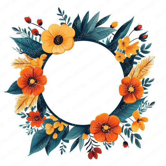 Boho Floral Blank Sign Clipart Set (DDD004723)