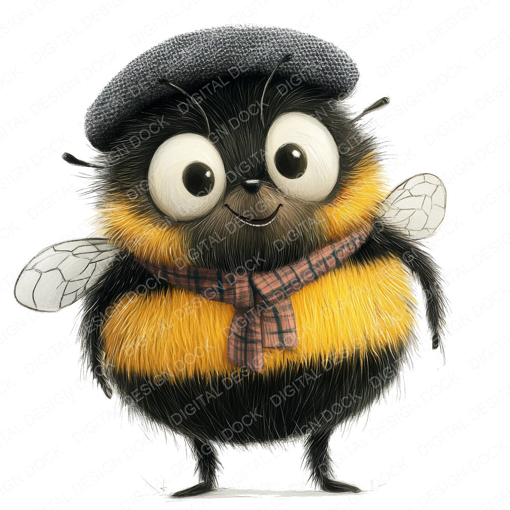 Bumble Bee Character Clipart Set (DDD004775)