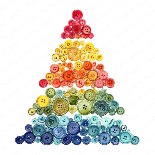 Button Thread Christmas Tree Clipart Set (DDD004787)