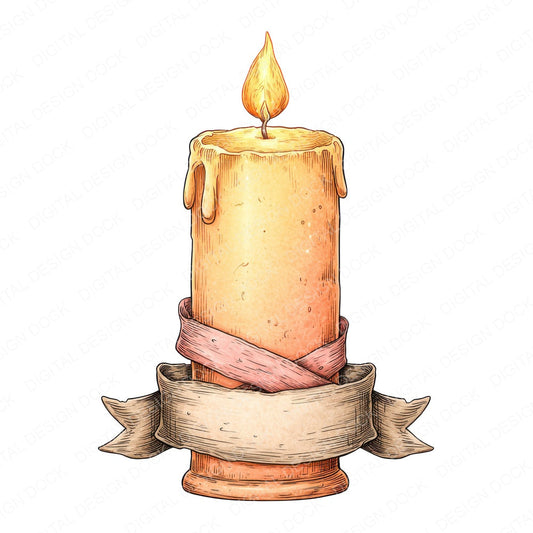 Candle Front Banner fussy cut sheet in US Letter format showing all 12 designs on one printable page