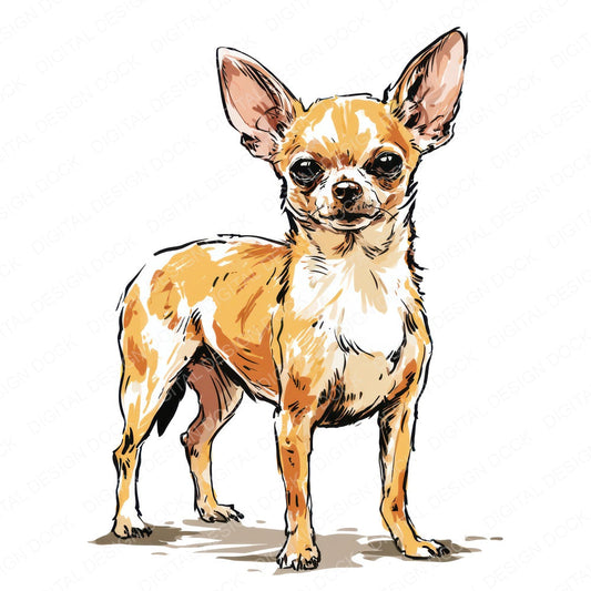 Another Chihuahua Watercolour Dog clipart design shown full size