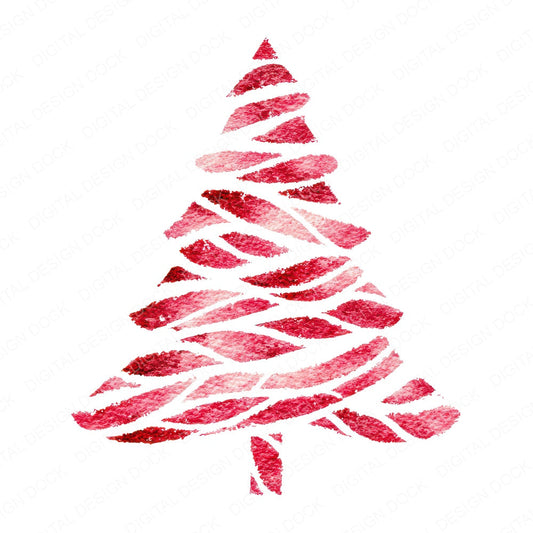 Christmas Watercolour Candy Tree fussy cut sheet in US Letter format showing all 12 designs on one printable page