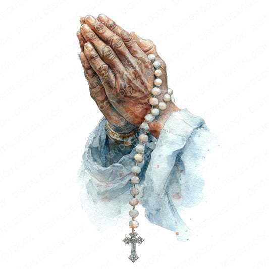 Close Up Hands Praying fussy cut sheet in US Letter format showing all 12 designs on one printable page