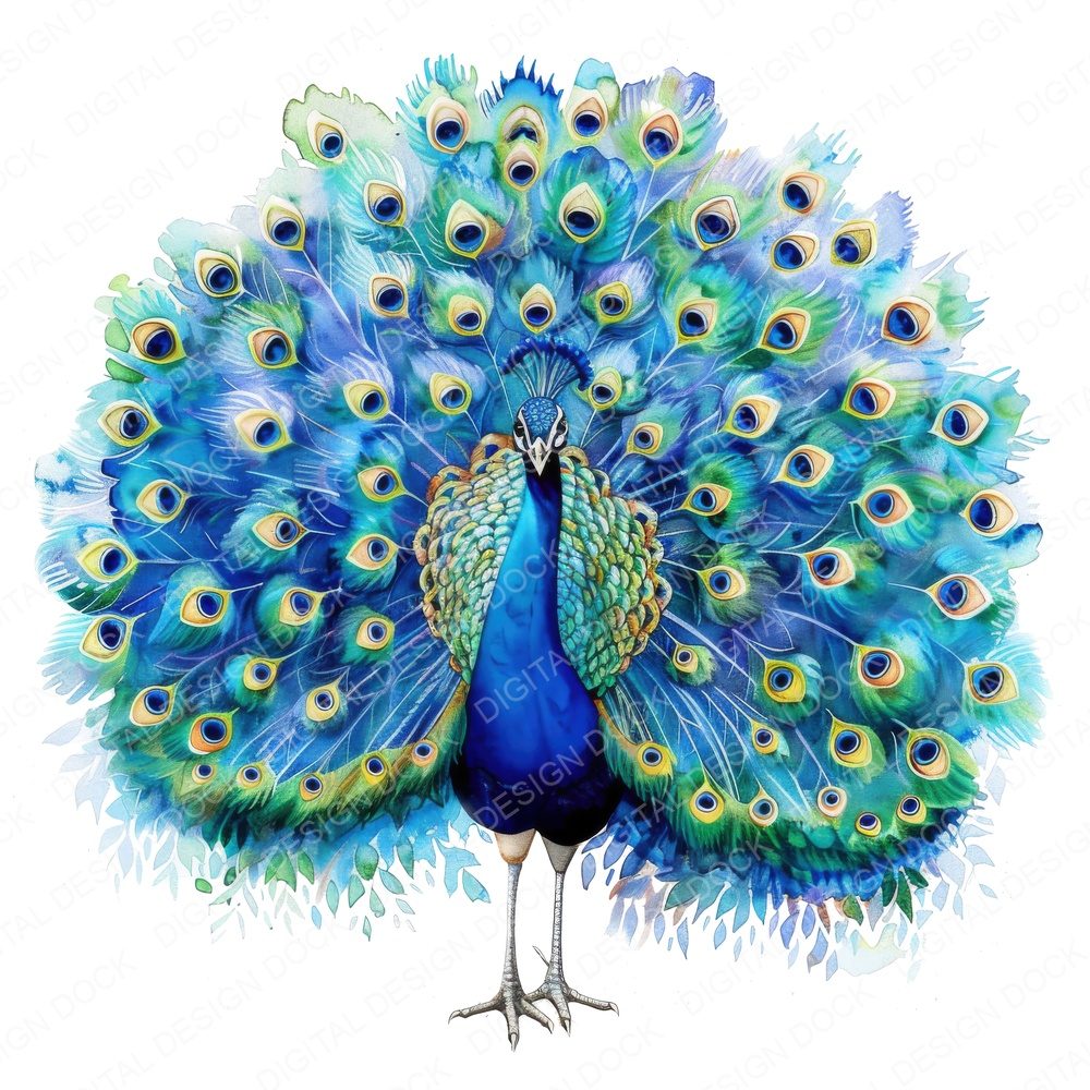 Colourful Peacock Clipart Set (DDD004998)