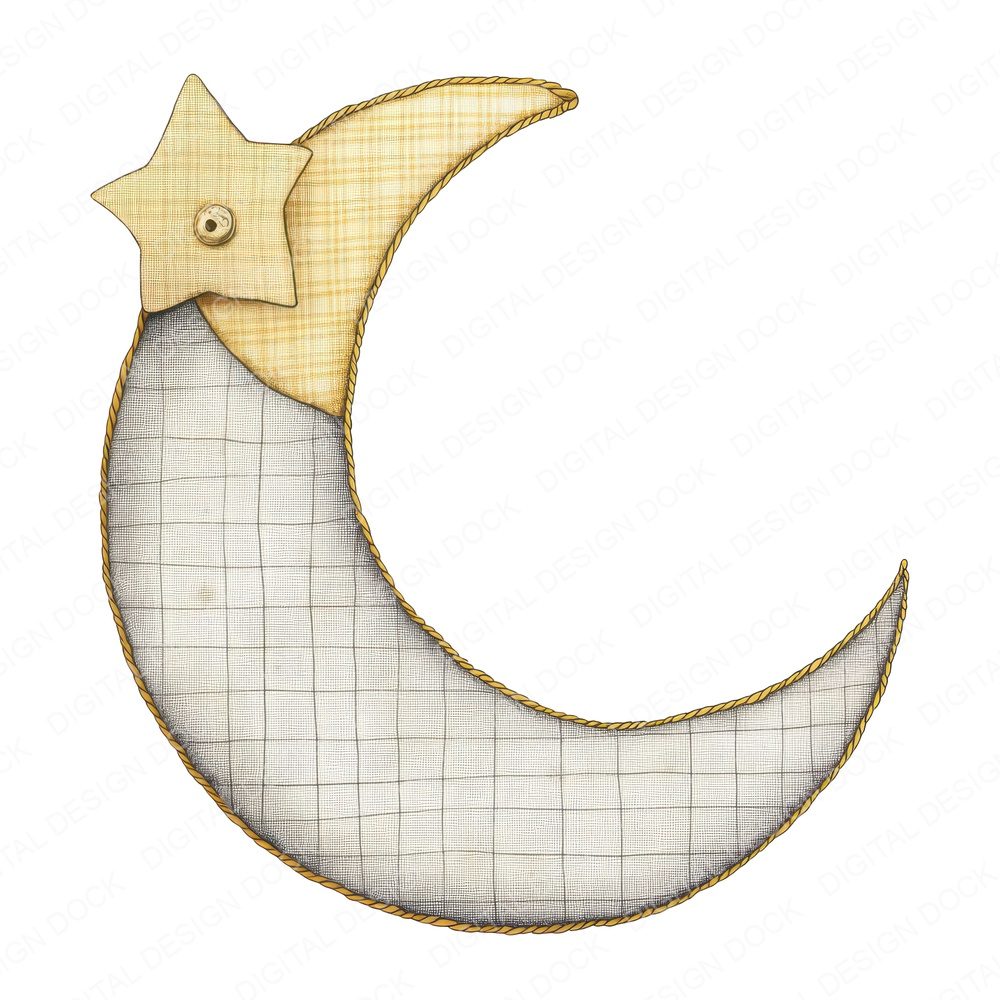 Fabric Crescent Moon Clipart Set (DDD005193)