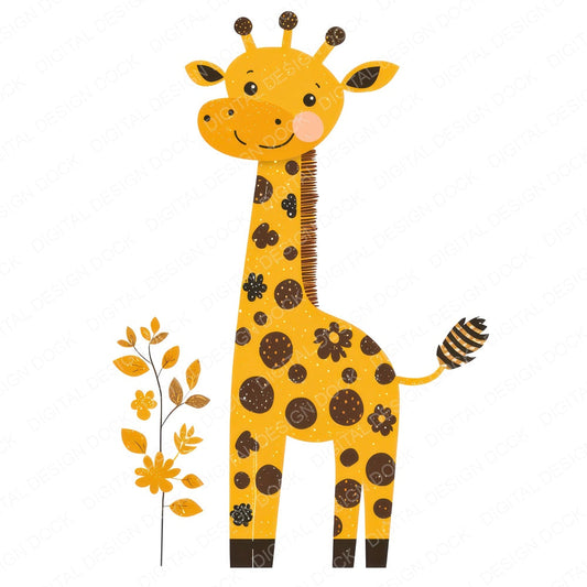 Fabric Giraffe Patch fussy cut sheet in US Letter format showing all 12 designs on one printable page