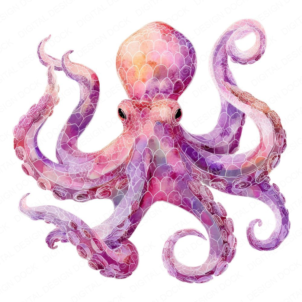 Fabric Octopus Clipart Set (DDD005227)