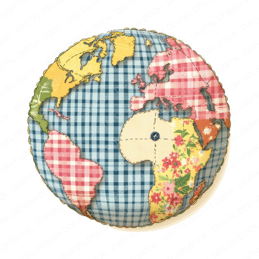 Fabric Planet Earth fussy cut sheet in US Letter format showing all 12 designs on one printable page