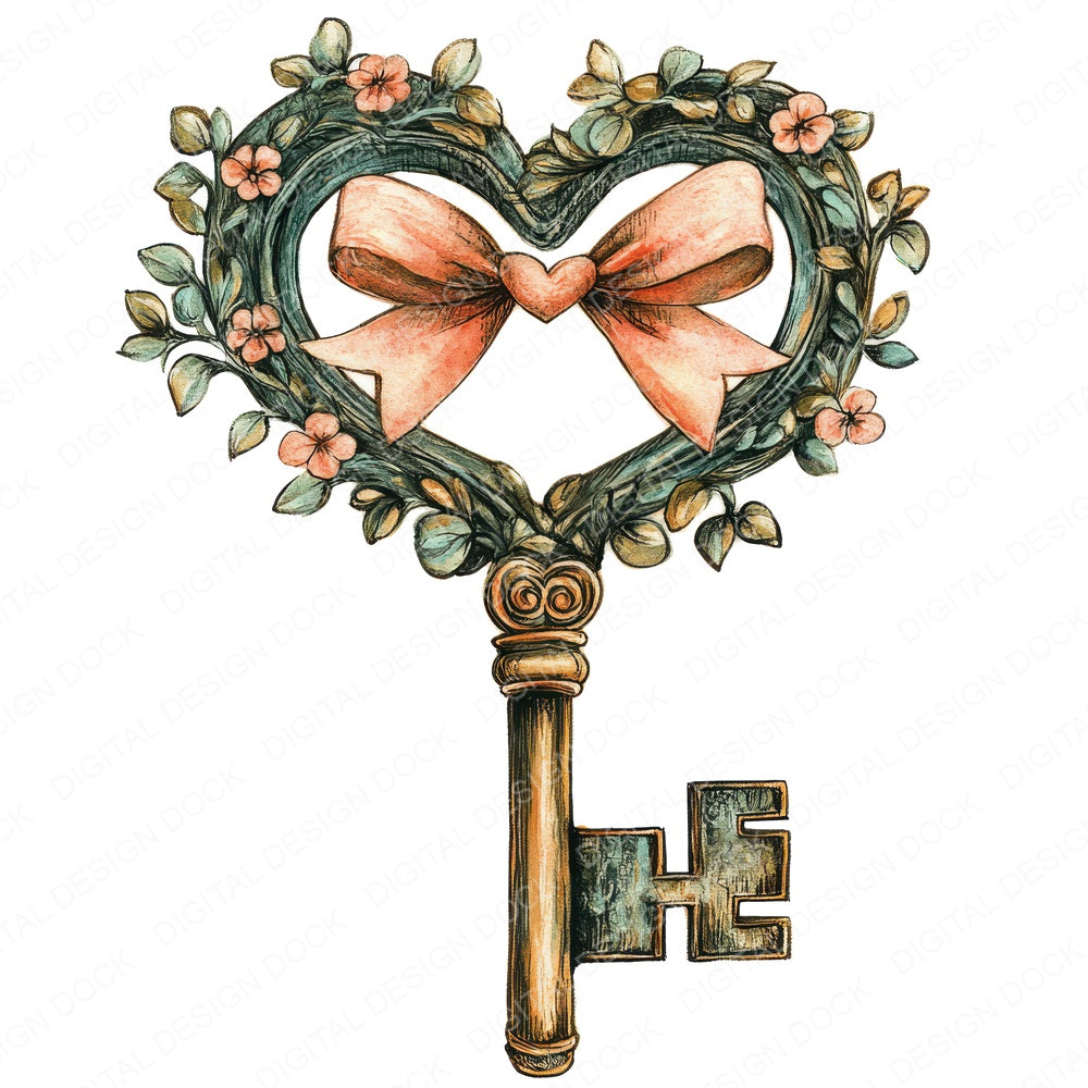 Flat Folk Art Key Vines fussy cut sheet in US Letter format showing all 12 designs on one printable page
