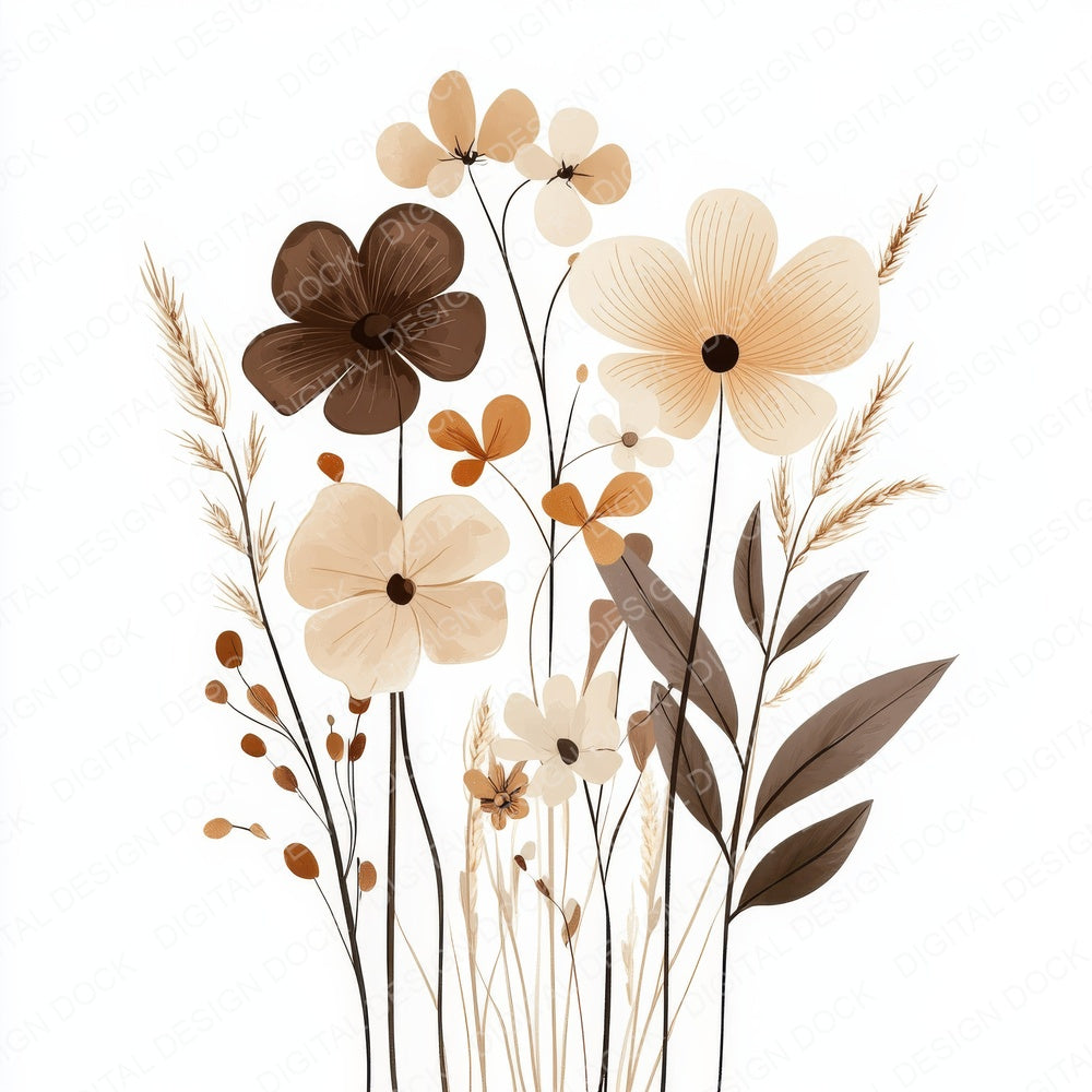 Floral Boho A fussy cut sheet in US Letter format showing all 12 designs on one printable page