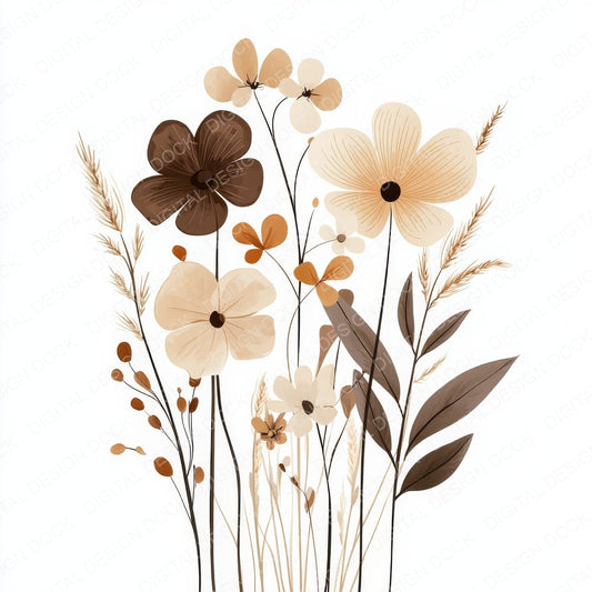 Floral Boho A fussy cut sheet in US Letter format showing all 12 designs on one printable page