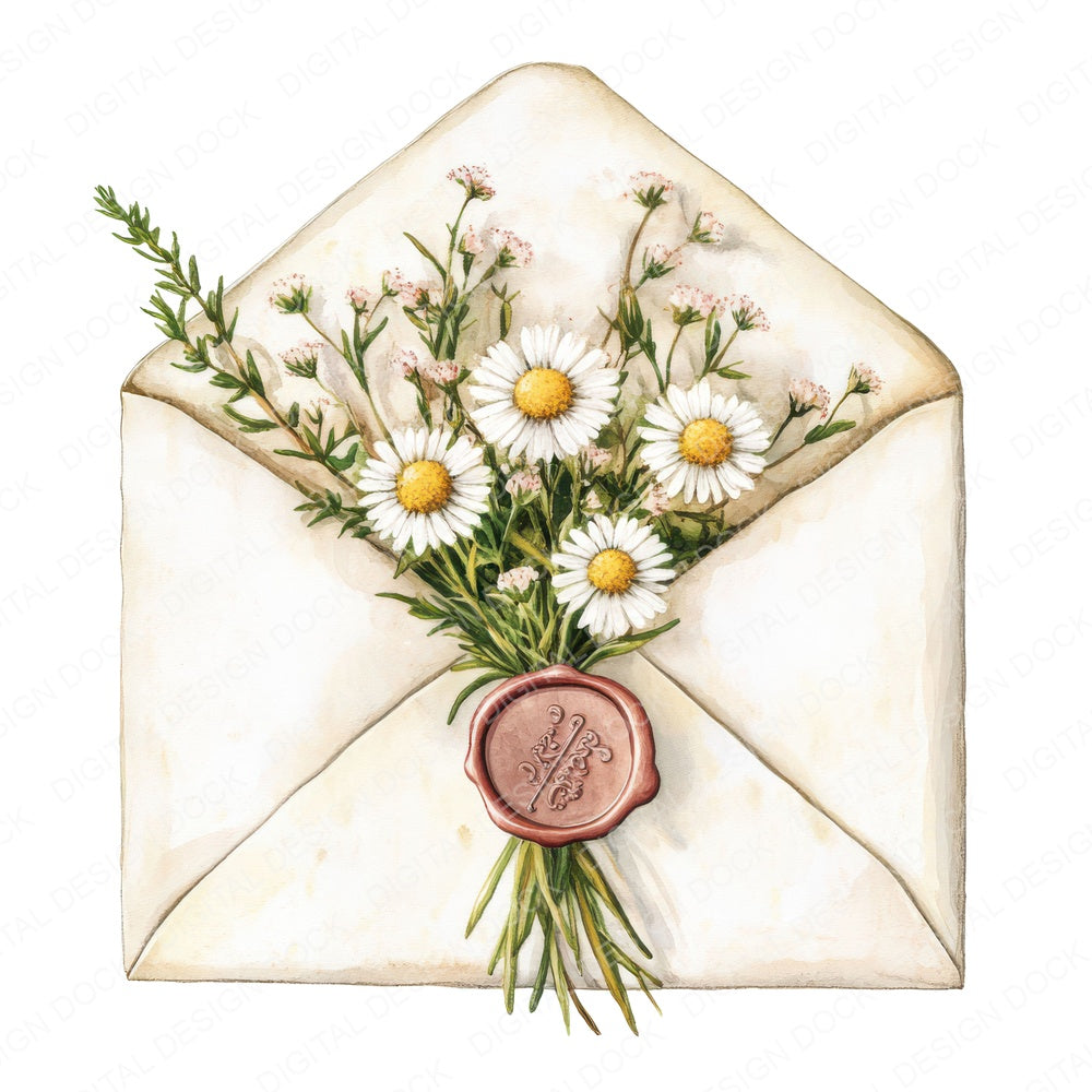 Floral Tied Envelope fussy cut sheet in US Letter format showing all 12 designs on one printable page