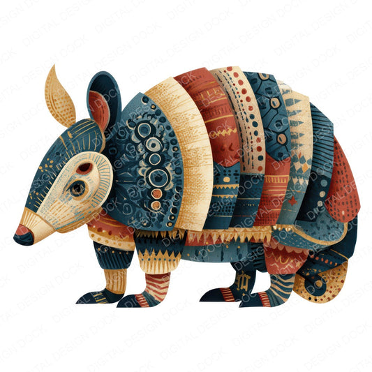 Folk Art Armadillo Clipart Set (DDD008268)