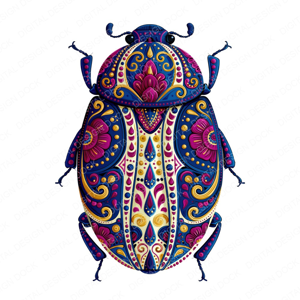 Folk Art Beetle Clipart Set (DDD013827)