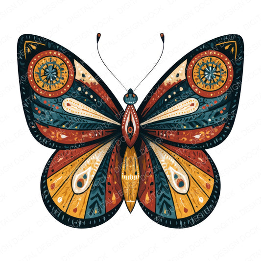 Folk Art Butterfly Clipart Set (DDD013725)