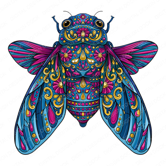 Folk Art Cicada Clipart Set (DDD013830)