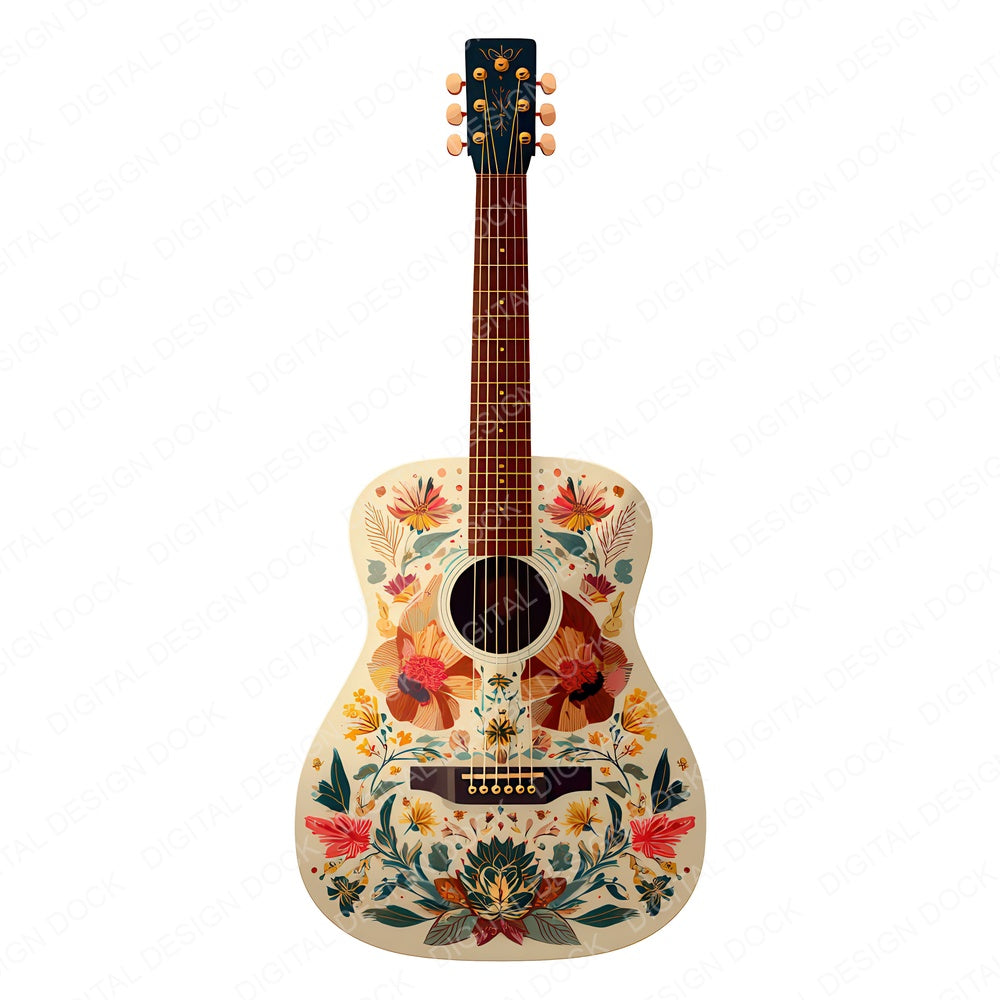 Folk Art Guitar Clipart Set (DDD008530)