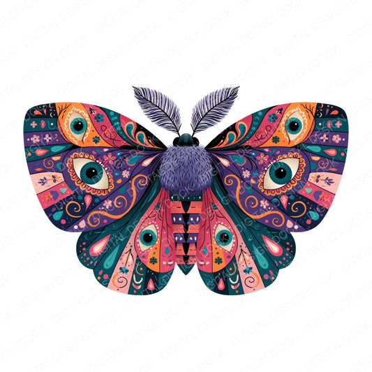 Folk Art Moth Clipart Set (DDD013835)