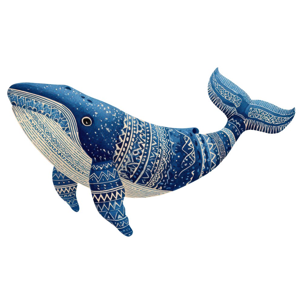 Folk Art Whale Clipart Set (DDD005536)