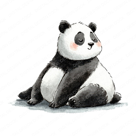Funny Yoga Panda Character Clipart Set (DDD012659)