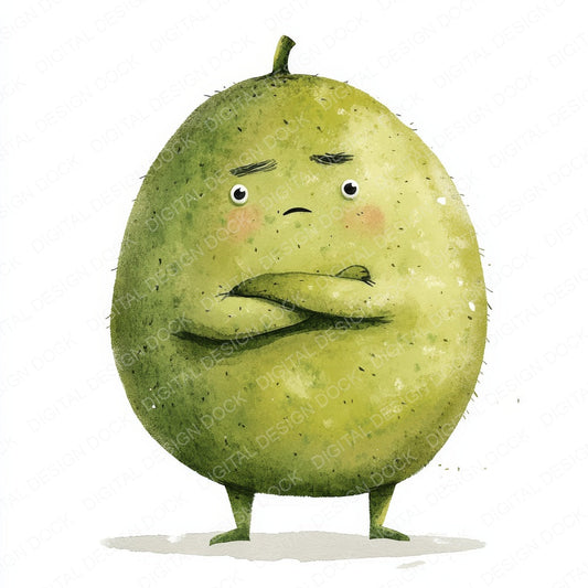 Grumpy Watercolour Kiwi fussy cut sheet in US Letter format showing all 12 designs on one printable page