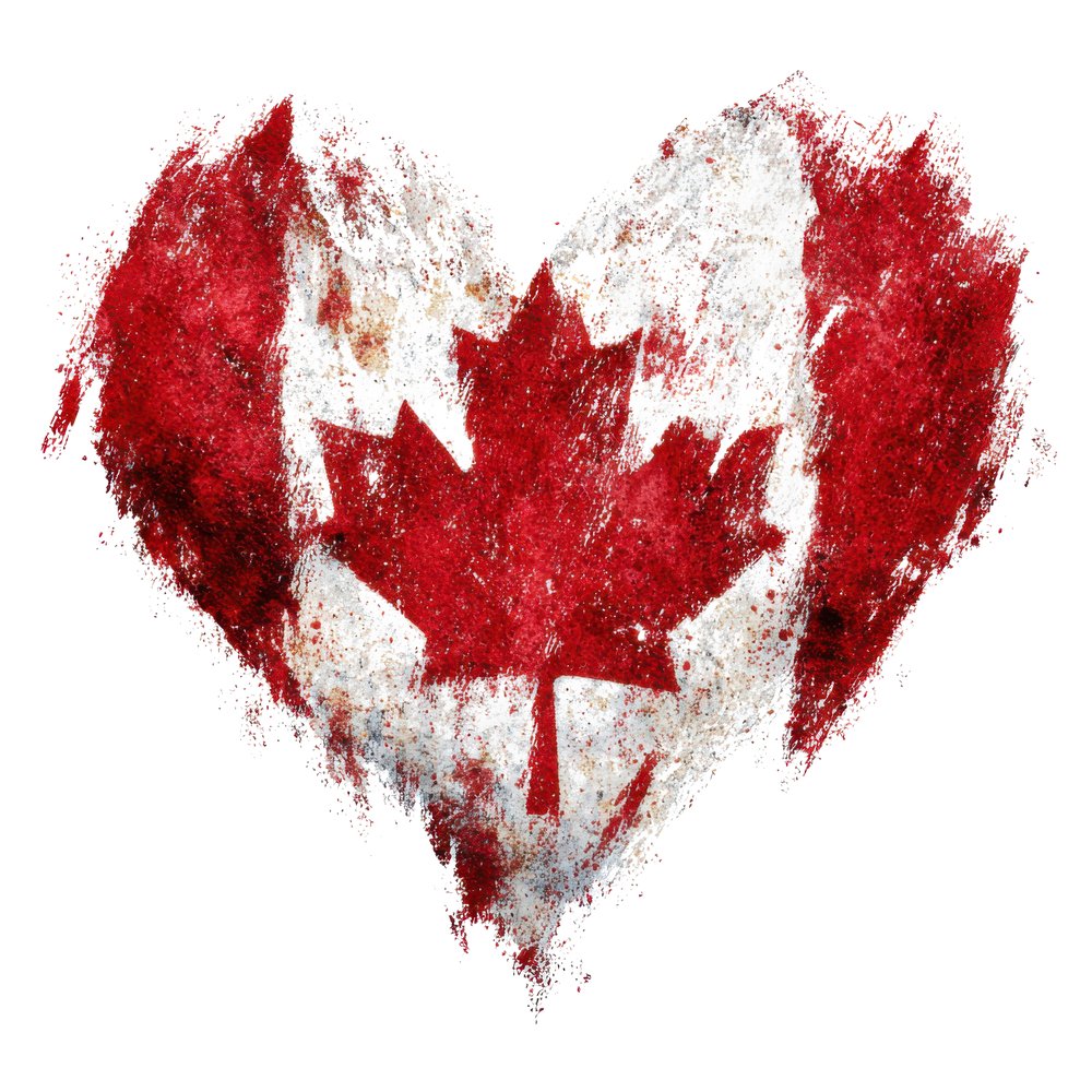 Grunge Canada Flag Heart Clipart Set (DDD005765)