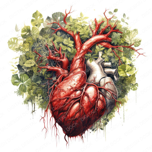 Human Heart Tree fussy cut sheet in US Letter format showing all 12 designs on one printable page