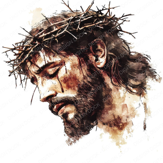 Jesus Christ Thorn Crown fussy cut sheet in US Letter format showing all 12 designs on one printable page
