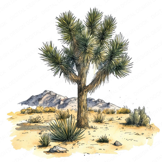 Joshua Tree fussy cut sheet in US Letter format showing all 12 designs on one printable page