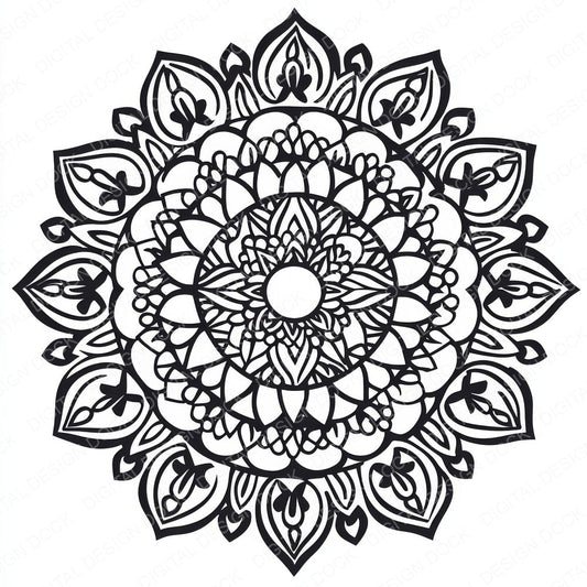 Mandala Colouring Page fussy cut sheet in US Letter format showing all 12 designs on one printable page