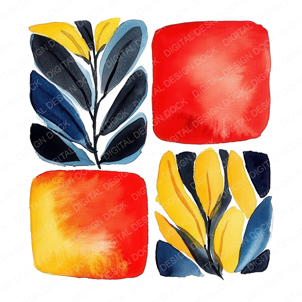 Matisse Shapes C fussy cut sheet in US Letter format showing all 12 designs on one printable page