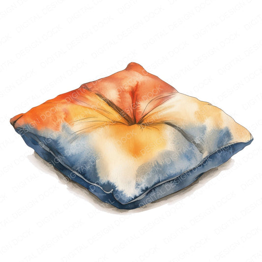 Meditation Cushion fussy cut sheet in US Letter format showing all 12 designs on one printable page