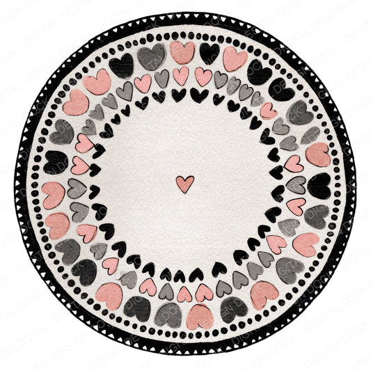 Minimal Pattern Heart Circle Clipart Set (DDD008448)