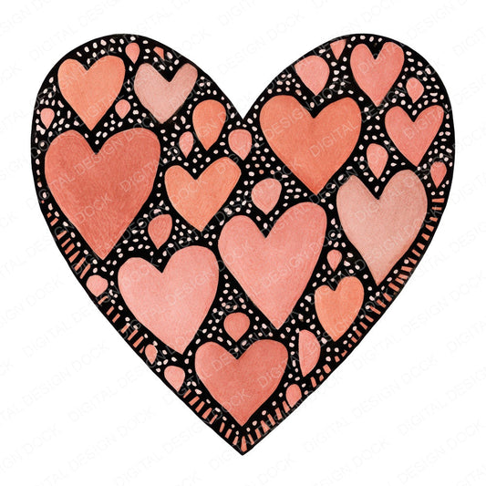 Minimal Patterned Heart Clipart Set (DDD008284)