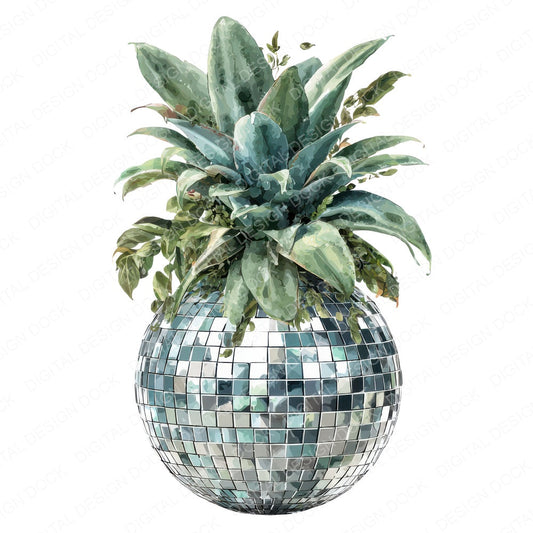 Mirrorball Pineapple fussy cut sheet in US Letter format showing all 12 designs on one printable page
