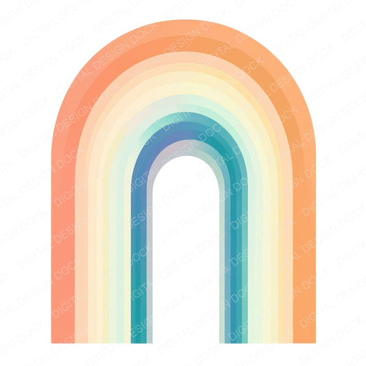 Modern Rainbow Arch fussy cut sheet in US Letter format showing all 12 designs on one printable page